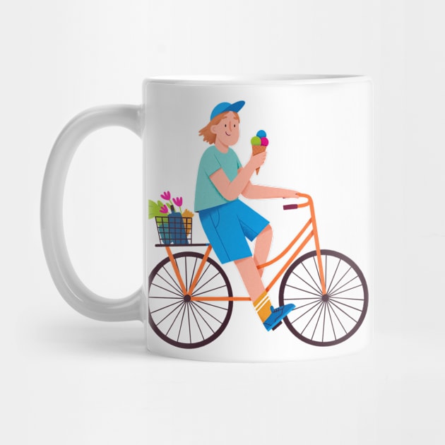 Cyclist with icecream by jill_gori